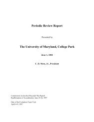 final report - Office of the Provost - University of Maryland