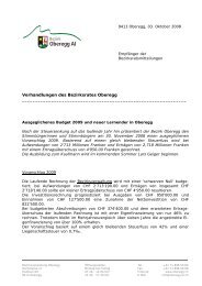 Verhandlungen des Bezirksrates Oberegg - Gemeinde Oberegg