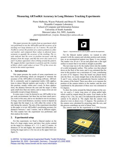 Measuring ARToolKit Accuracy in Long Distance Tracking ...