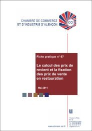 Le calcul des prix de revient et la fixation des prix ... - (CCI) d'AlenÃ§on