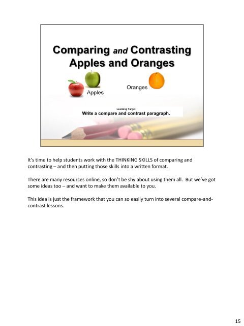 apples and oranges compare and contrast