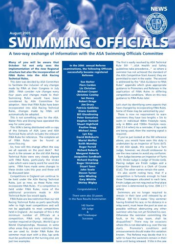 SWIMMING OFFICIALS SWIMMING OFFICIALS - F.i.g.