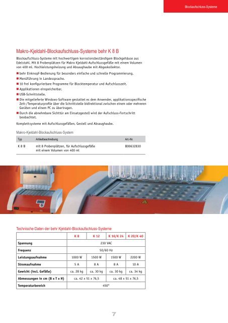 Kjehldahl - behr Labor-Technik GmbH