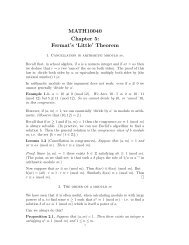 MATH10040 Chapter 5: Fermat's 'Little' Theorem