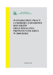 Wypadki przy pracy i choroby zawodowe rolnikÃ³w oraz ... - KRUS