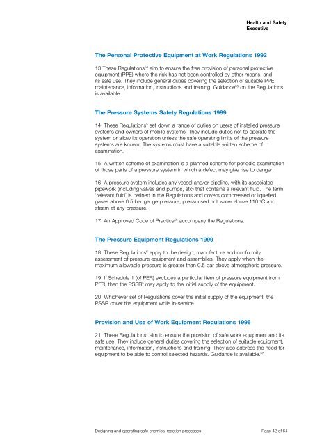 Designing and operating safe chemical reaction processes HSG143