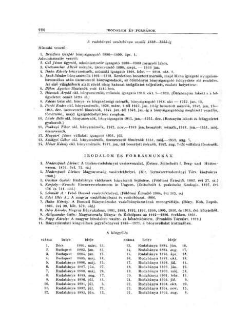 RudabÃ¡nya Ã©rcbÃ¡nyÃ¡szata. 1957 - OrszÃ¡gos SzÃ©chÃ©nyi KÃ¶nyvtÃ¡r