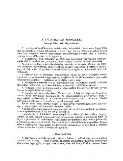 RudabÃ¡nya Ã©rcbÃ¡nyÃ¡szata. 1957 - OrszÃ¡gos SzÃ©chÃ©nyi KÃ¶nyvtÃ¡r