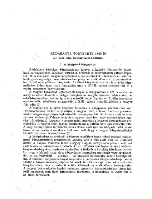 RudabÃ¡nya Ã©rcbÃ¡nyÃ¡szata. 1957 - OrszÃ¡gos SzÃ©chÃ©nyi KÃ¶nyvtÃ¡r