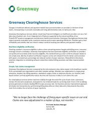 Greenway Clearinghouse Services - Greenway Medical Technologies