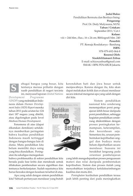 Hlm 106 110 Resensi Buku Pdf Bpk Penabur