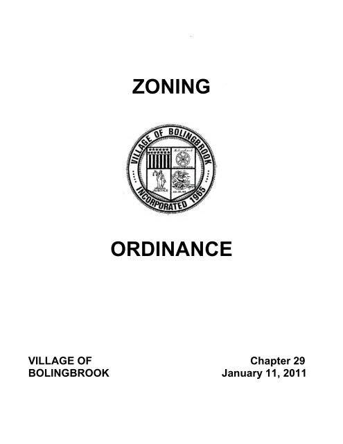 ZONING ORDINANCE - Bolingbrook