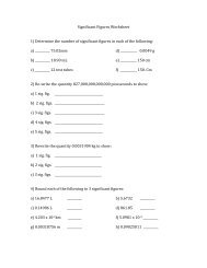Significant Figures Worksheet