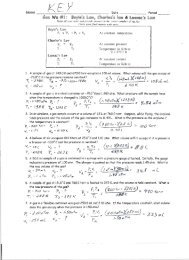 Gas Laws Review WS - KEY