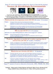 Parcours de Microbiologie Environnementale - Observatoire ...