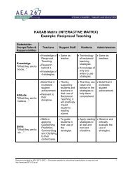 KASAB Matrix Example: Reciprocal Teaching - Aea 267