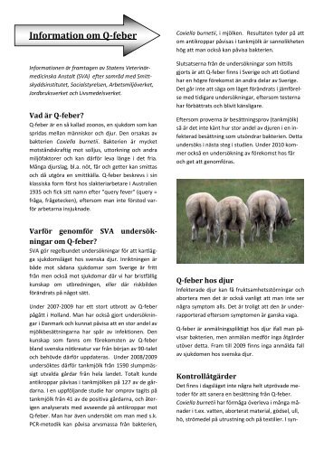 Information om Q-feber - SVA