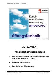 mh - AufCALC Kanaloberflächenberechnung - mh-software GmbH