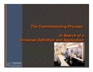 The Commissioning Process - Lawrence Berkeley National Laboratory