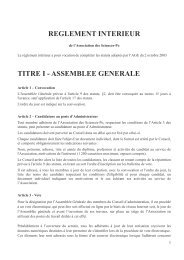 reglement interieur titre i - assemblee generale - Association des ...