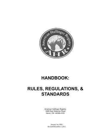 handbook - American Haflinger Registry