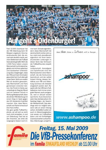 Ich mache nie VORAUSSAGEN und werde DAS ... - VfB Oldenburg