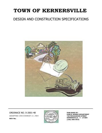 Design & Construction Specifications - Town of Kernersville