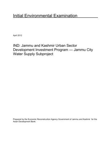 Jammu City Water Supply Subproject, Jammu and ... - AECEN
