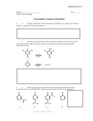 Nucleophilic Aromatic Substitution Worksheet - ChemConnections