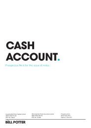 cash accouNt - Bell Potter Securities