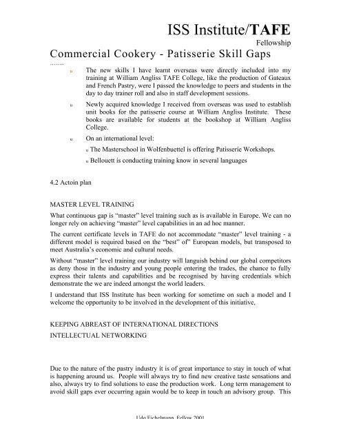 Patisserie Skill Gaps - International Specialised Skills Institute