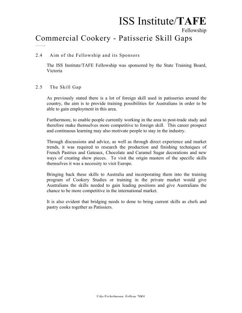 Patisserie Skill Gaps - International Specialised Skills Institute
