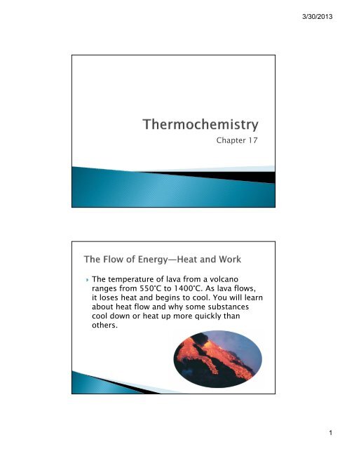 Chapter 17 - Thermochemistry