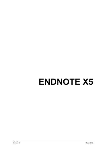 ENDNOTE X5 - Library - Macquarie University