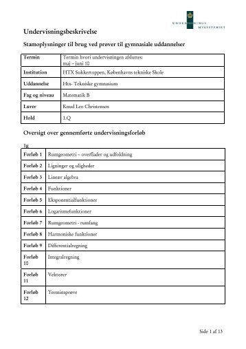 Matematik B 1Q 2008-2009.pdf - KÃ¸benhavns Tekniske Skole