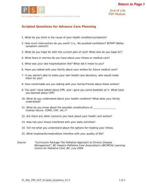 PSP End of Life Care Algorithm - GPSC