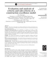 Evaluation and analysis of criteria and sub-criteria of a ... - Emerald
