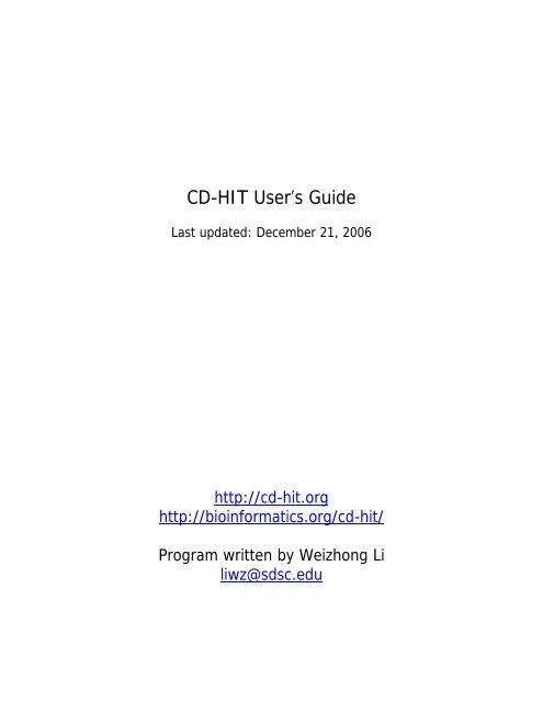 CD-HIT User's Guide