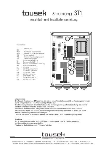 Steuerung ST1 - Tousek Shop by Antech