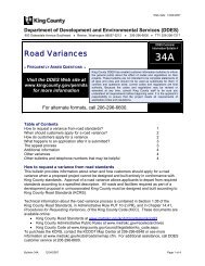 Road Variances - King County