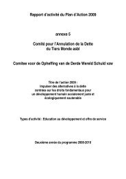 Rapport d'activitÃ© du Plan d'Action 2009 annexe 5 ComitÃ© ... - cadtm