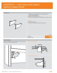 AVENTOS HL â Face frame corner cabinet Appliance garage bracket