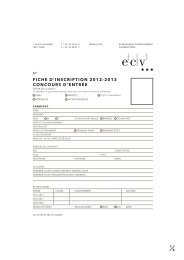 FICHE D'INSCRIPTION 2012-2013 CONCOURS D'ENTRÉE - ECV