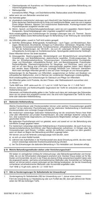 Kundeninformationsblatt zur Krankenversicherung