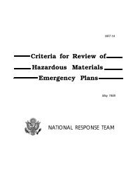 Criteria for Review of Hazardous Materials Emergency Plans