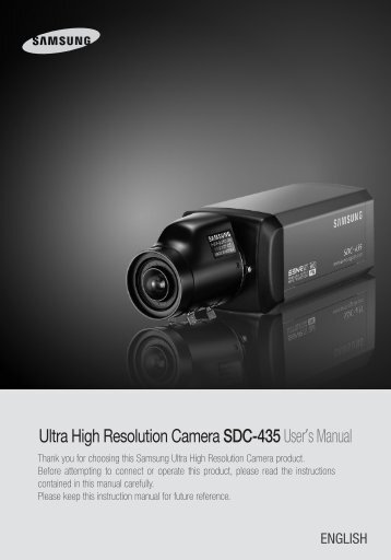 Ultra High Resolution Camera SDC-435User's Manual - Sklep Delta