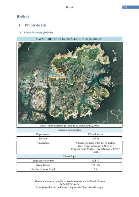 Alimentation en eau potable et assainissements sur ... - Iles du Ponant