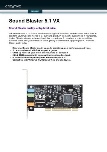 Sound Blaster 5.1 VX - Cosmodata