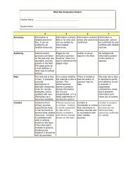 Website Evaluation Rubric - iMET