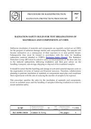 PRP 17 - Radiation safety rules for test irradiations of ... - TS - Cern